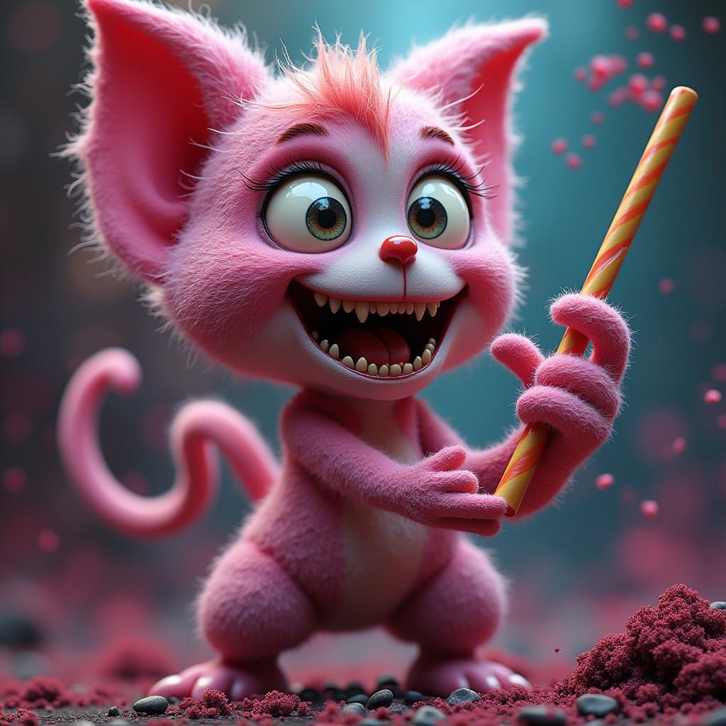 Whimsical Cindy Lou Who as a Postmodern Candy Monster