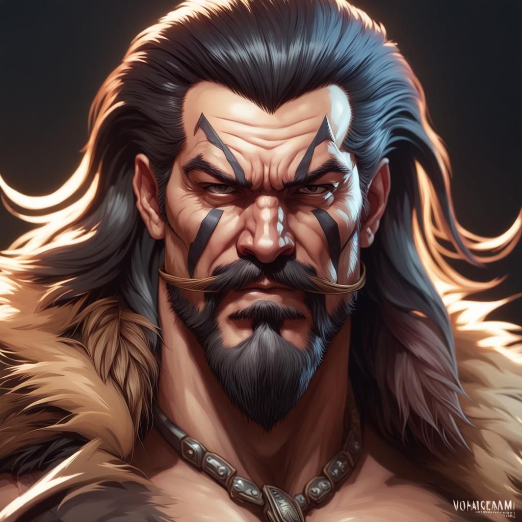 Kraven the Hunter Portrait in Art Nouveau Style