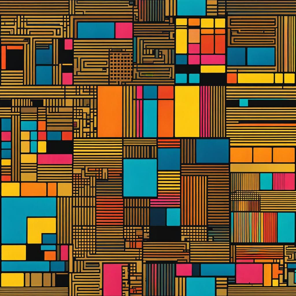 Geometric Bauhaus Pixel Art in Pop Style