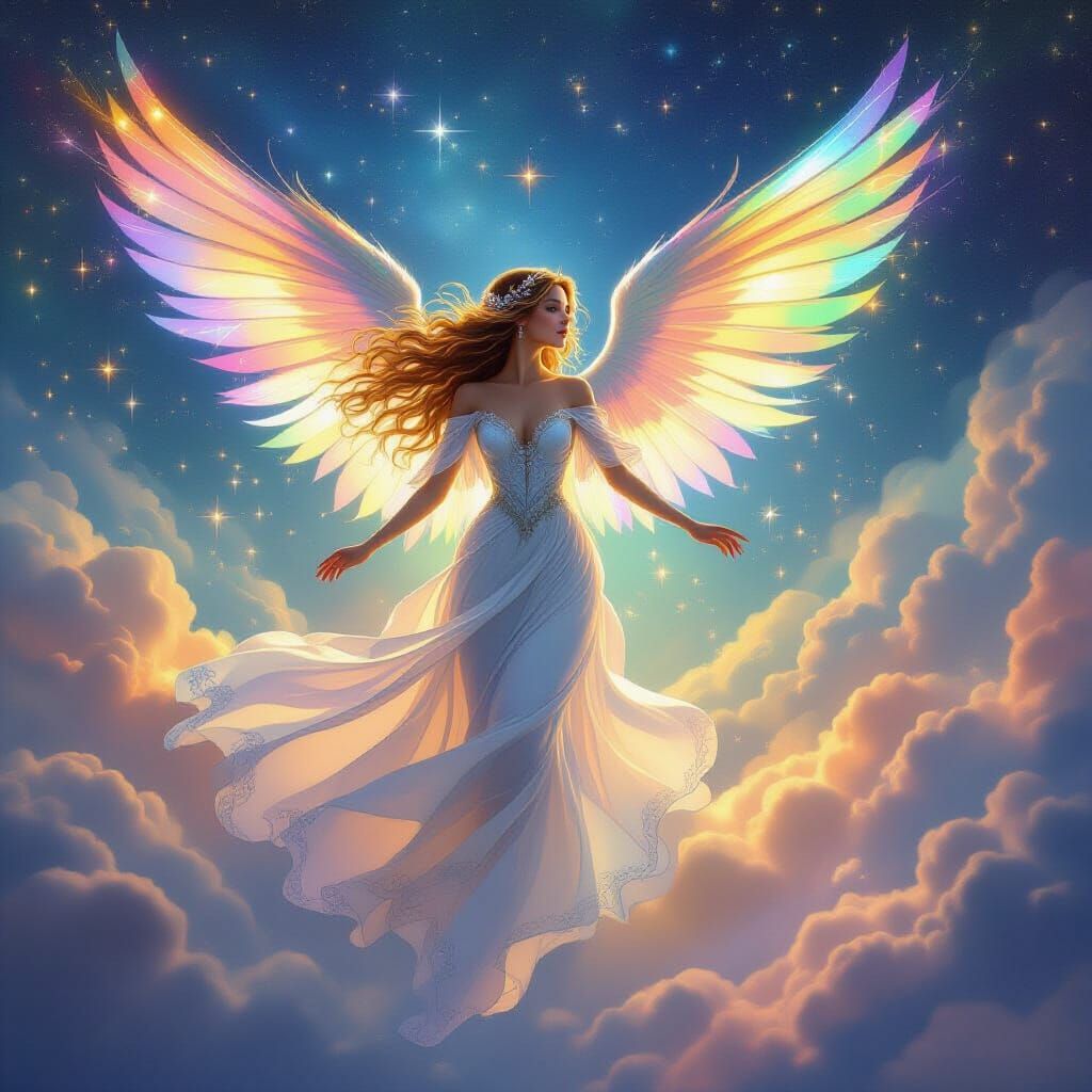 Floating in the Northern sky,
Multicolored ... flying high.
...