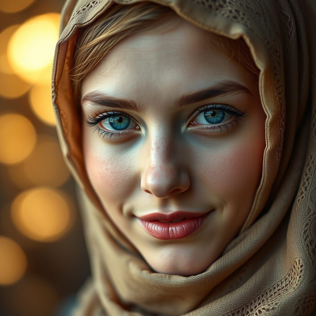 Ethereal Portrait of a Woman in Golden Light