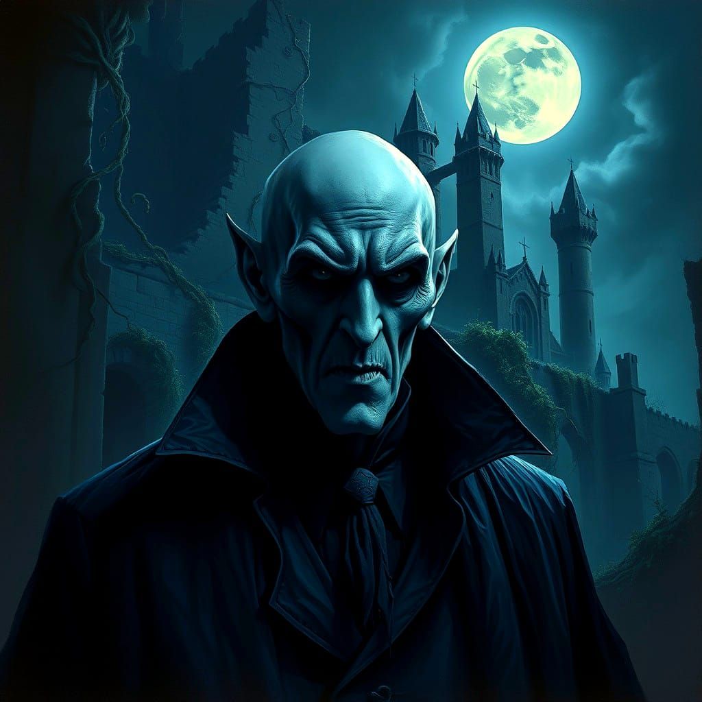 Dramatic Digital Painting of Nosferatu