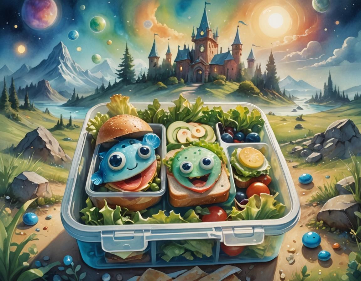 Smiling Sandwich in Lunchbox: Surreal Concept Art