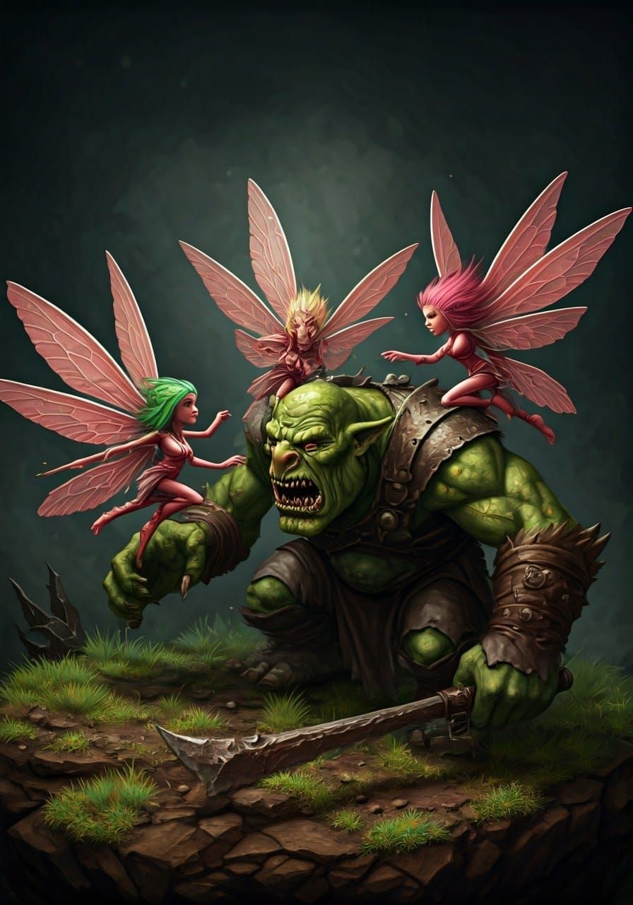 Pixie vs Ogre: A Grimdark Fantasy Battle
