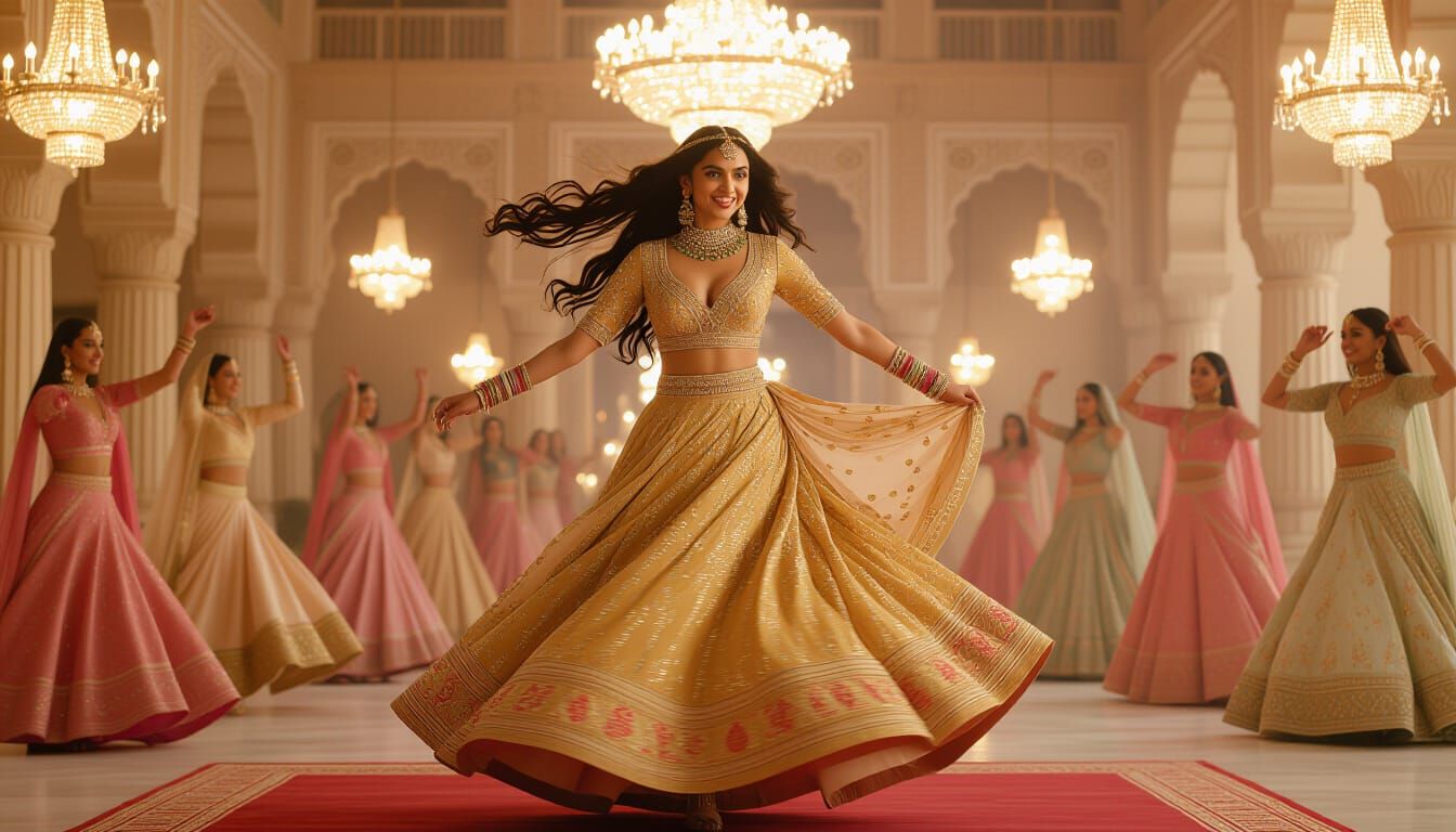 Deepika Padukone in Golden Anarkali Dress
