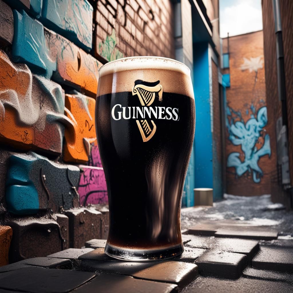 Guinness Shatters Against Graffiti Wall: Splash Art