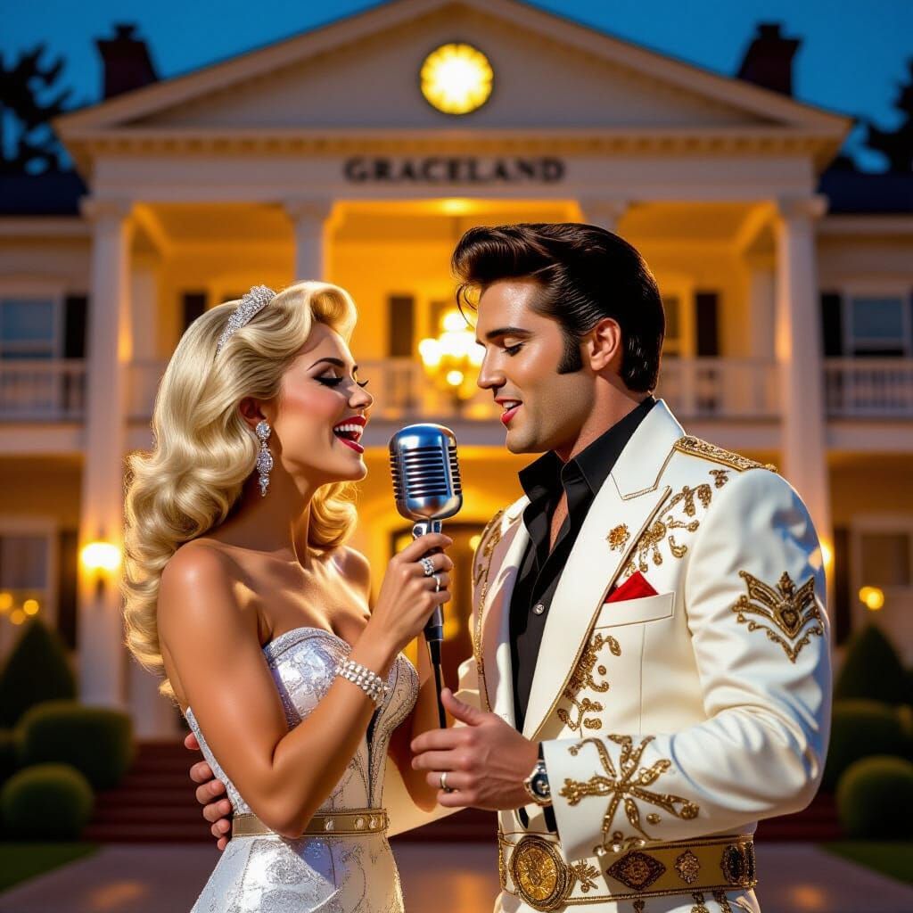 Blonde Singer Duets with Elvis Presley at Graceland