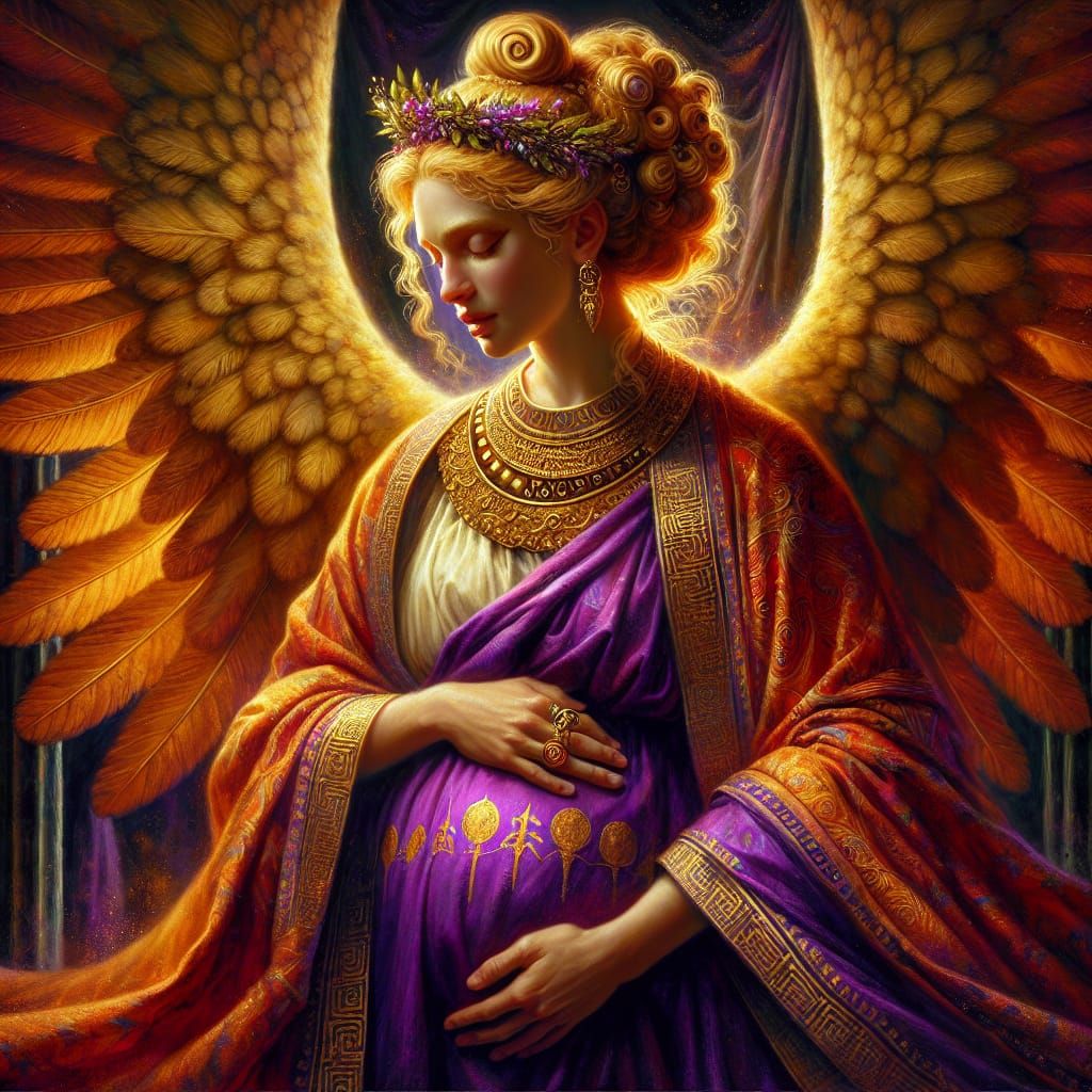 Ethereal Goddess of Childbirth in Ancient Etruscan Splendor