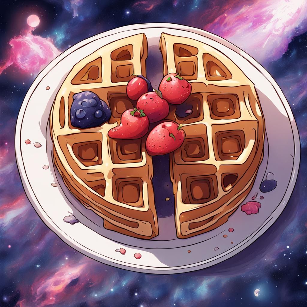 Galactic Waffles in Anime Art Style