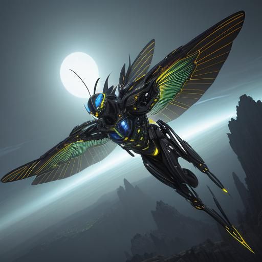 Ethereal Warrior in Flight