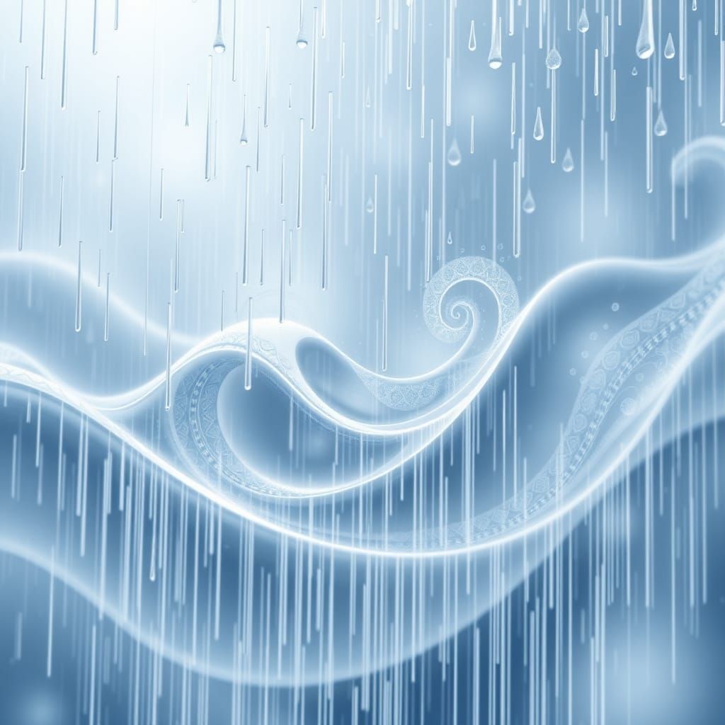 Ethereal Rain: Abstract Fractal in Dreamy Colors