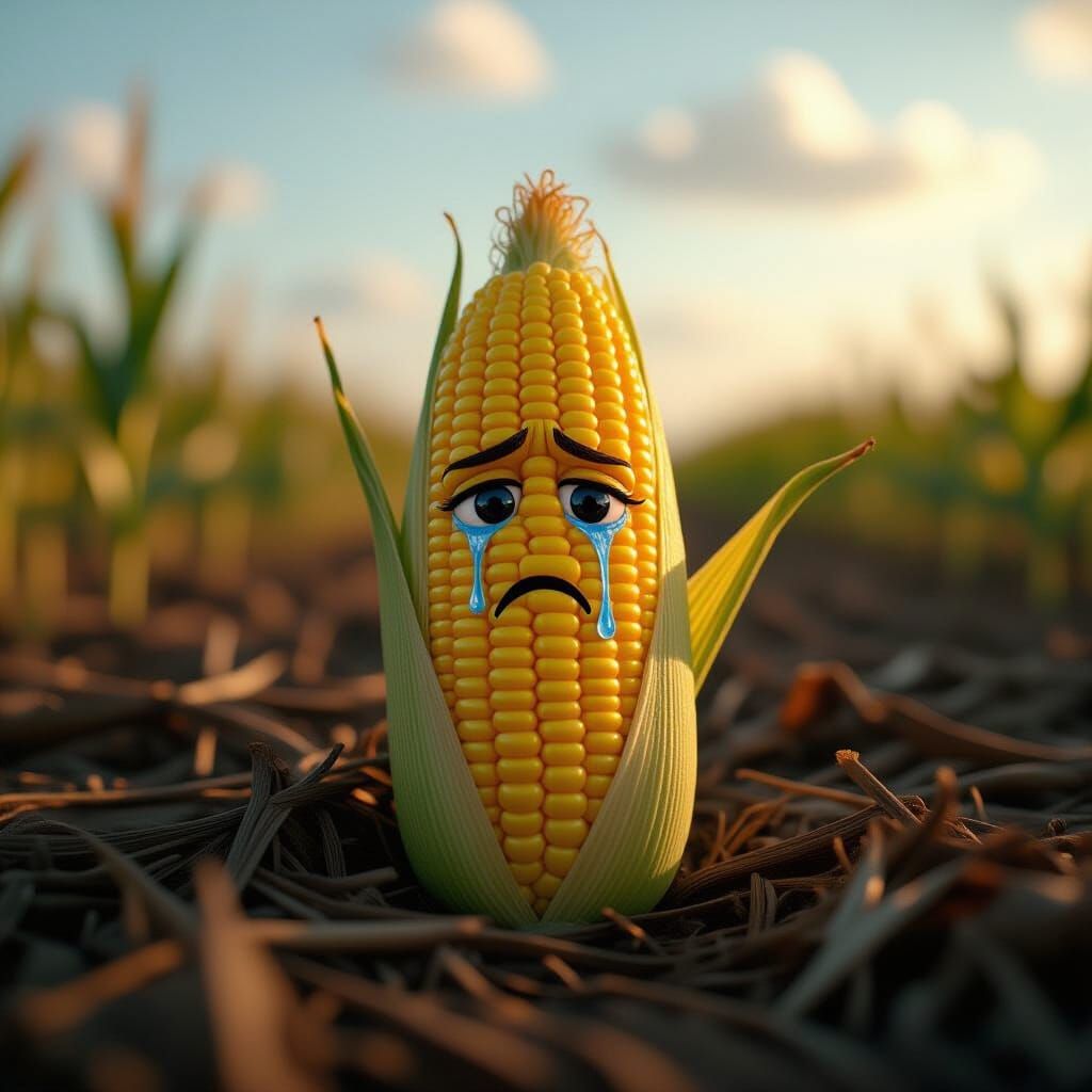 Sad Corn Cob Weeping: A Cinematic Portrait