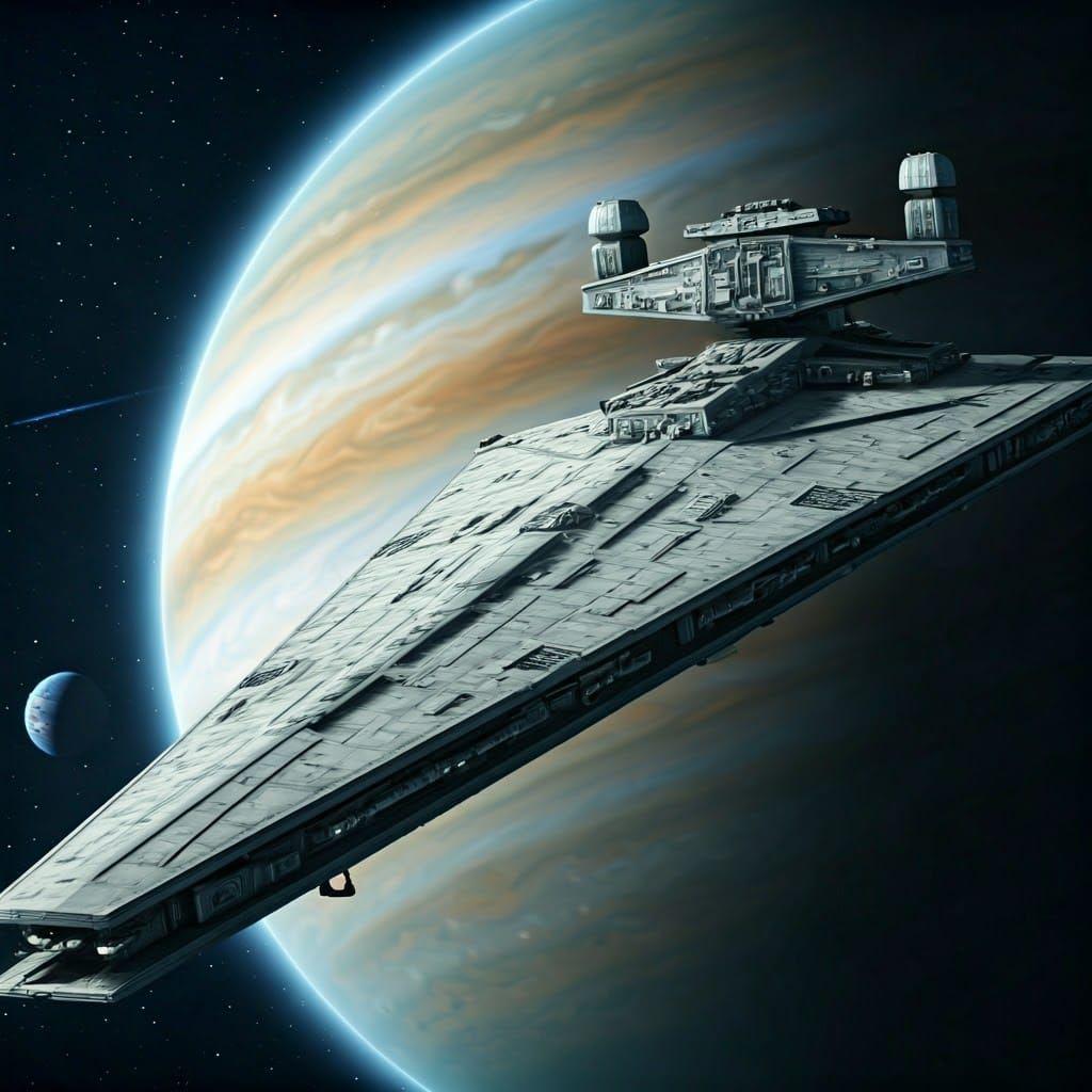 Star Wars Frigate Orbiting Gas Giant in 4K