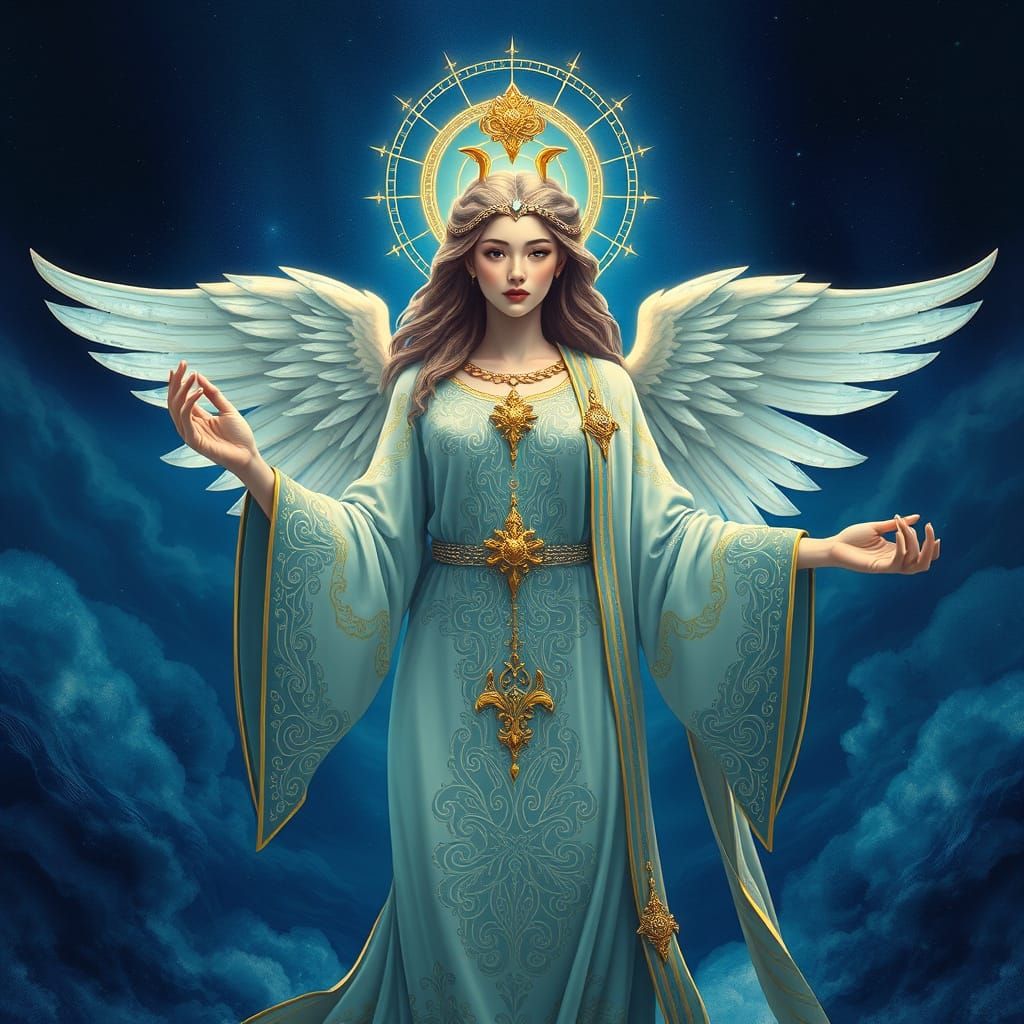 Angel in Atlantean Attire with Four Arms