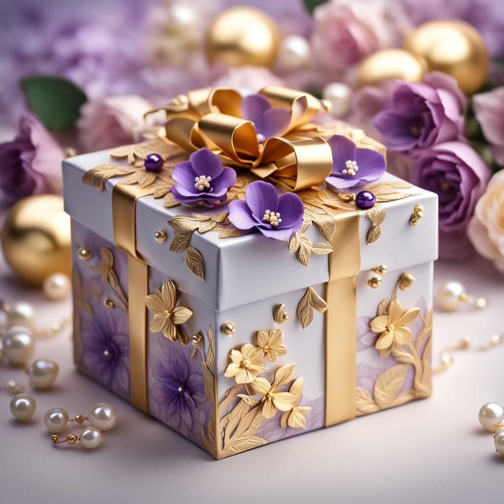 Elegant Floral Wedding Gift Box in 8K