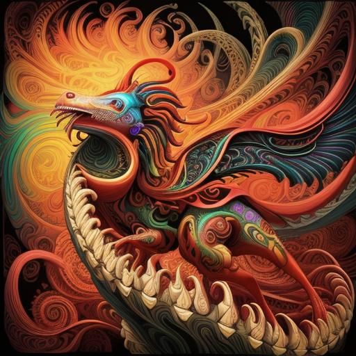 Madman Driver in Drag Race with Psychedelic Motifs