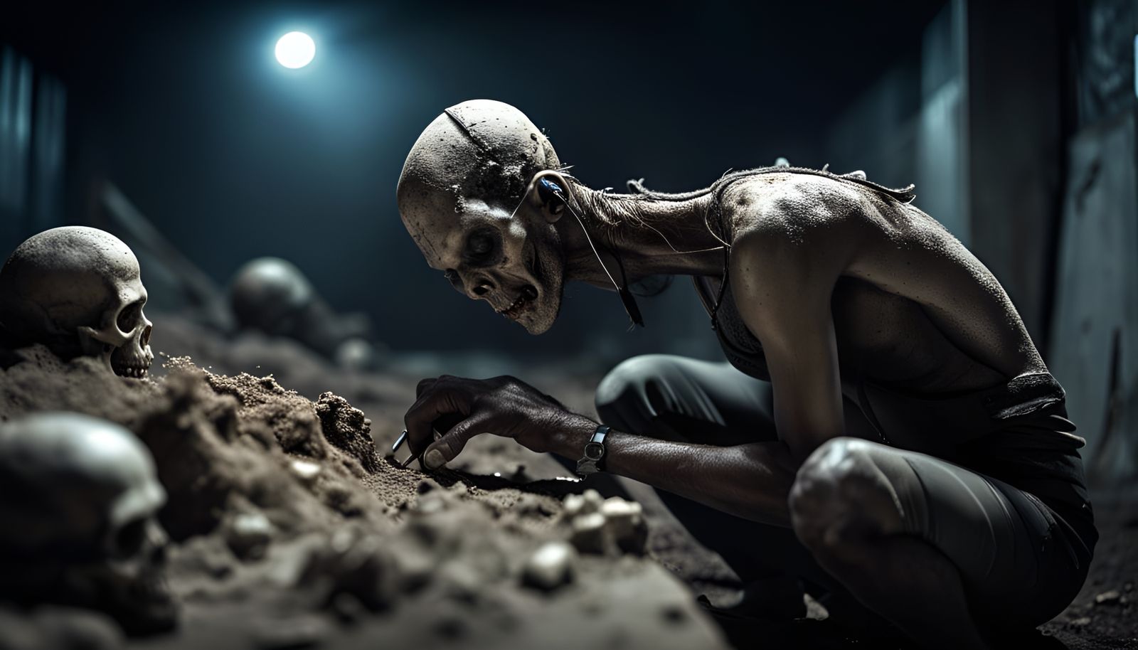 Archaeologist Unearths Alien Graves in Horror Movie Style