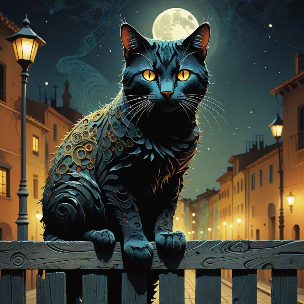 Midnight Whispers in Vibrant Abstraction