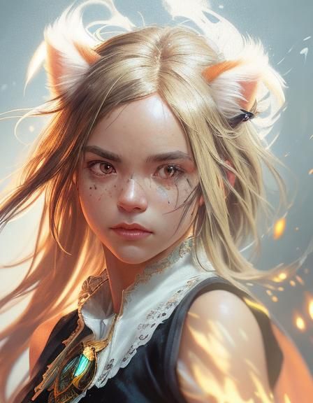 Cute Dog Portrait with Silky Fur in Hyperdetailed Style