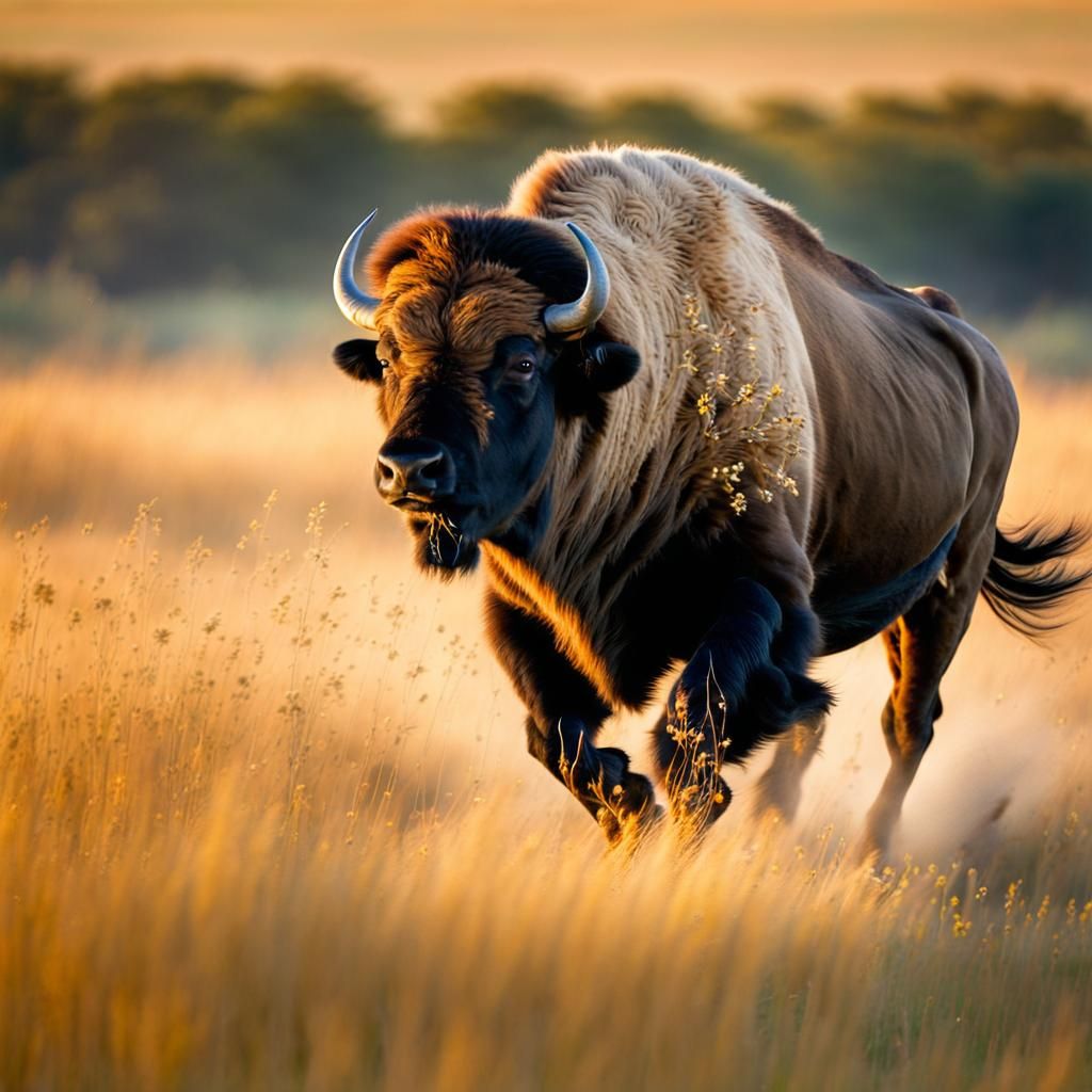 Charging Buffalo in Motion: Wildlife Photography