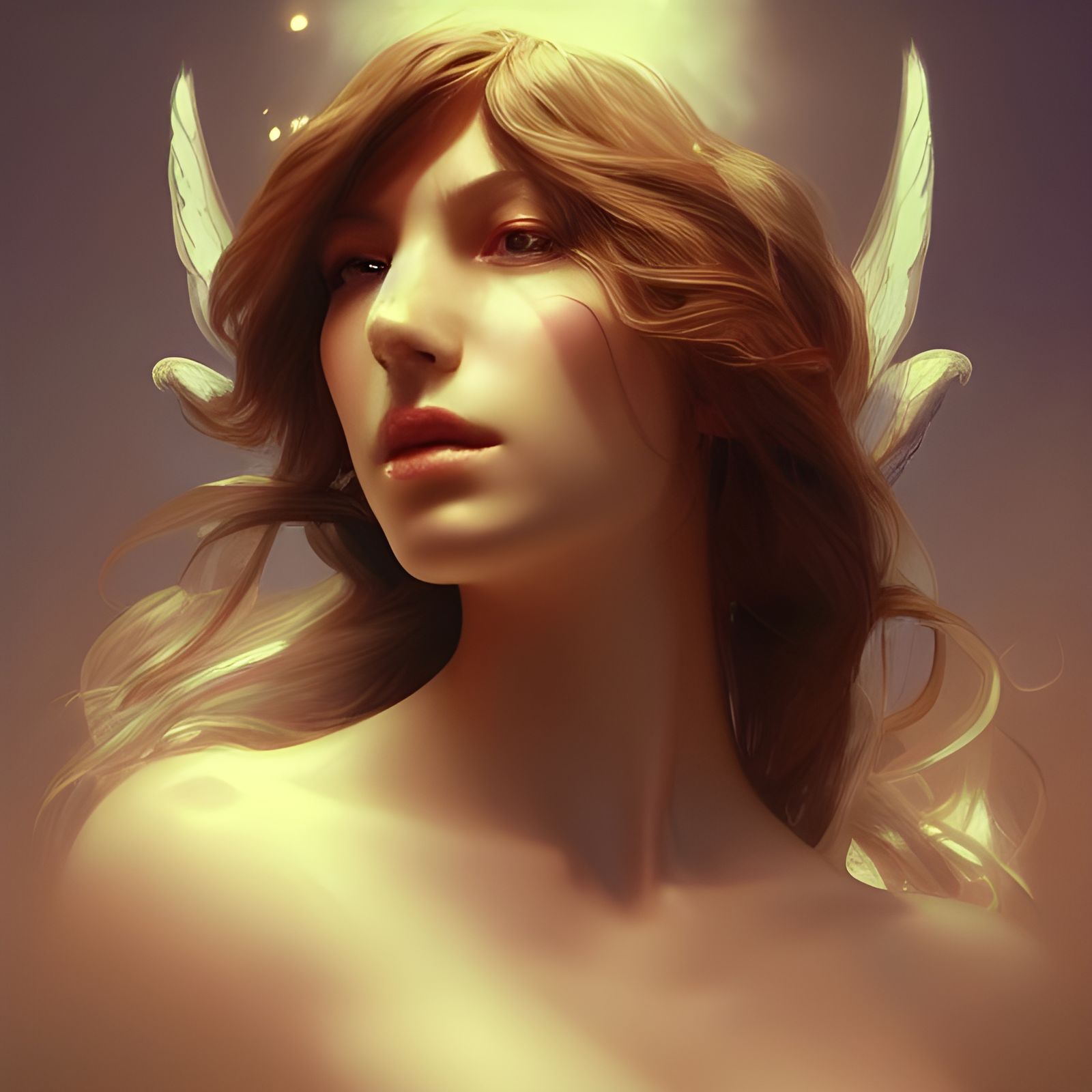 Serene Angel Girl Portrait in Hyperdetailed Digital Art