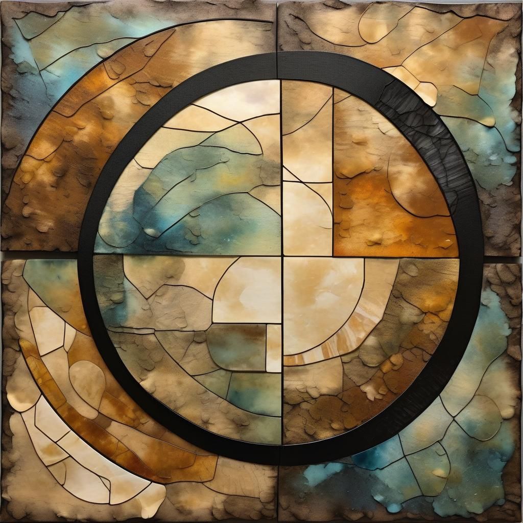 Geometric Abstract Beauty in Impasto Style