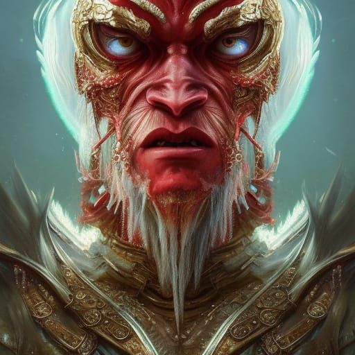 Demonic Orc King Portrait in Fantasy Art Style