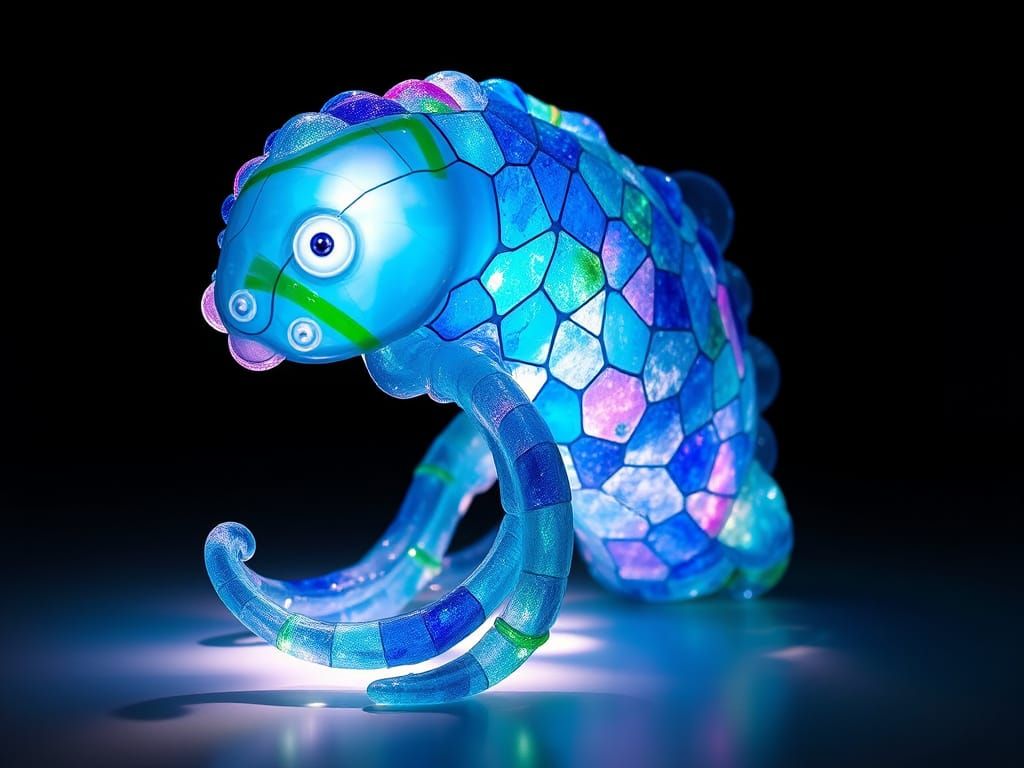 Mythical Ocean Glass Creature Gleaming with Light