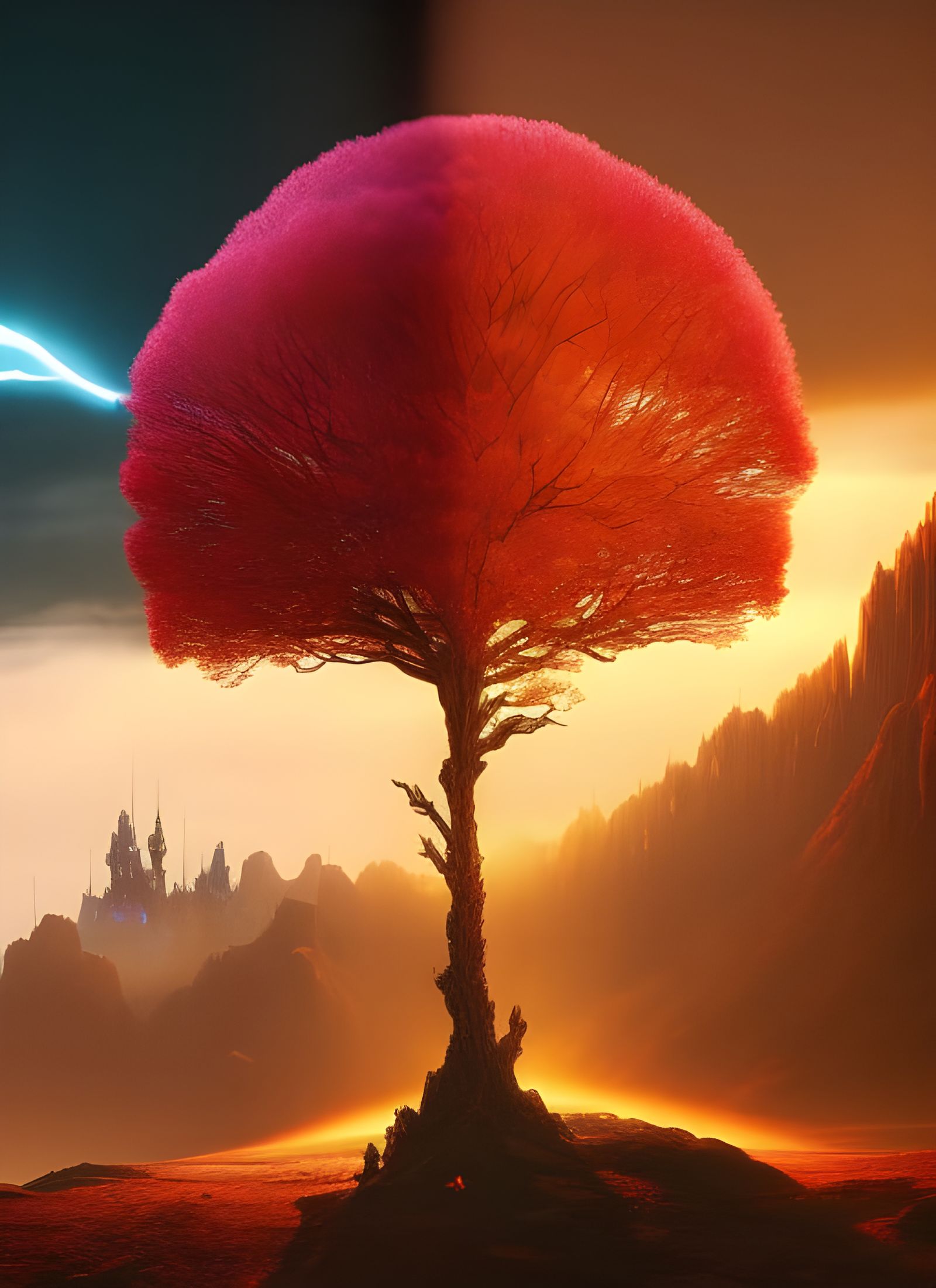 Magic Glowing Tree near Cyber Castle