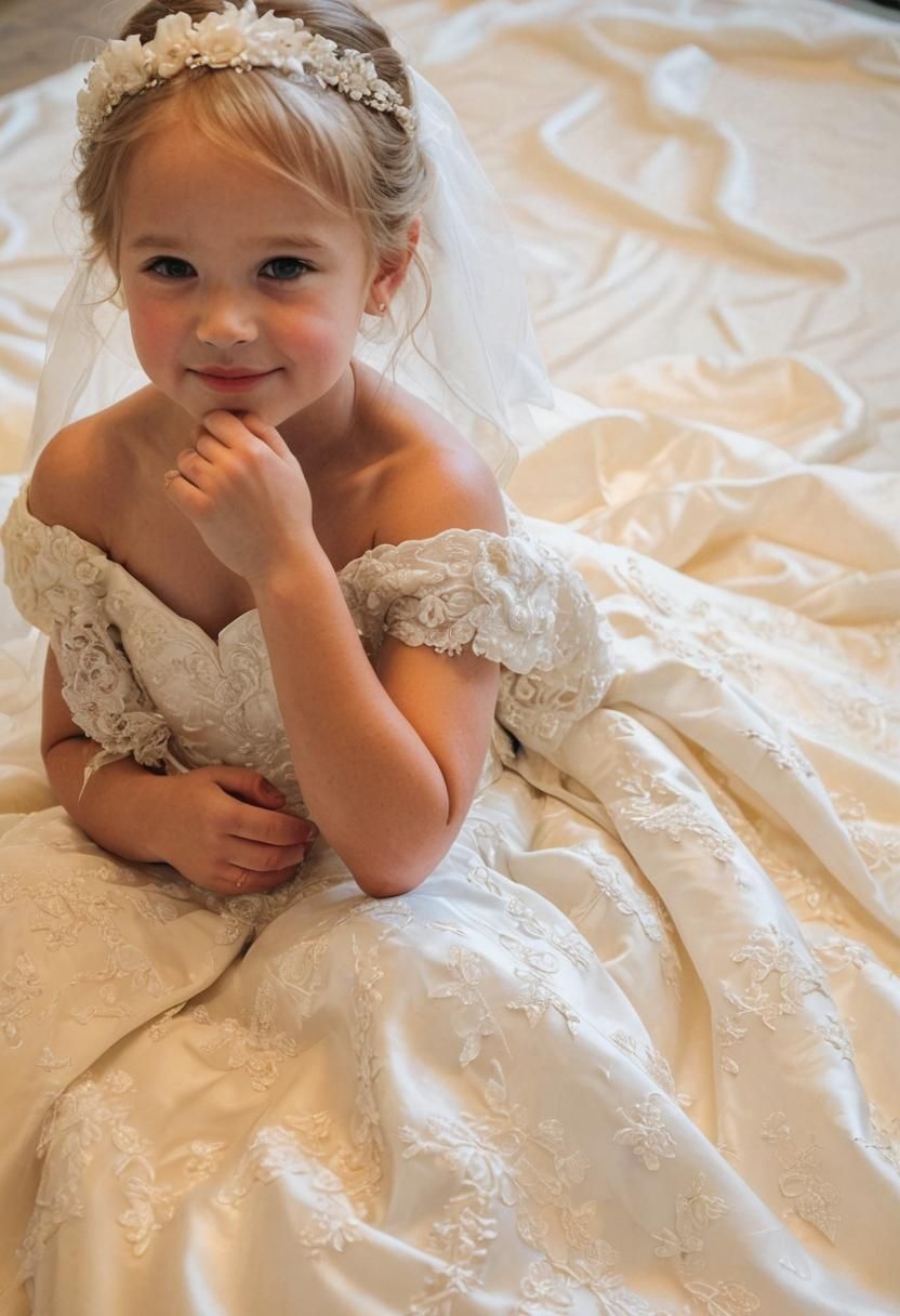 Trying mom's wedding dress