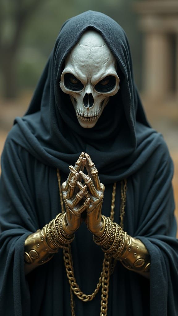 Ancient Alien Priest in Prayer: Hyper-Realistic Image