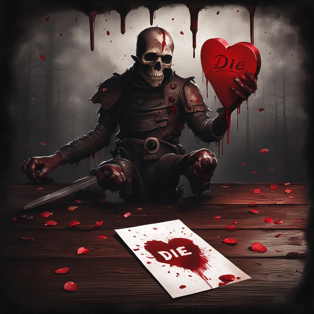 Sinister Valentine's Day Card in Dark Style