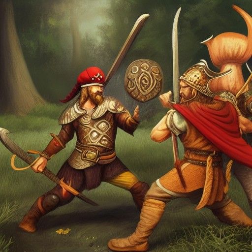 Viking Warrior Battles Mushroom King