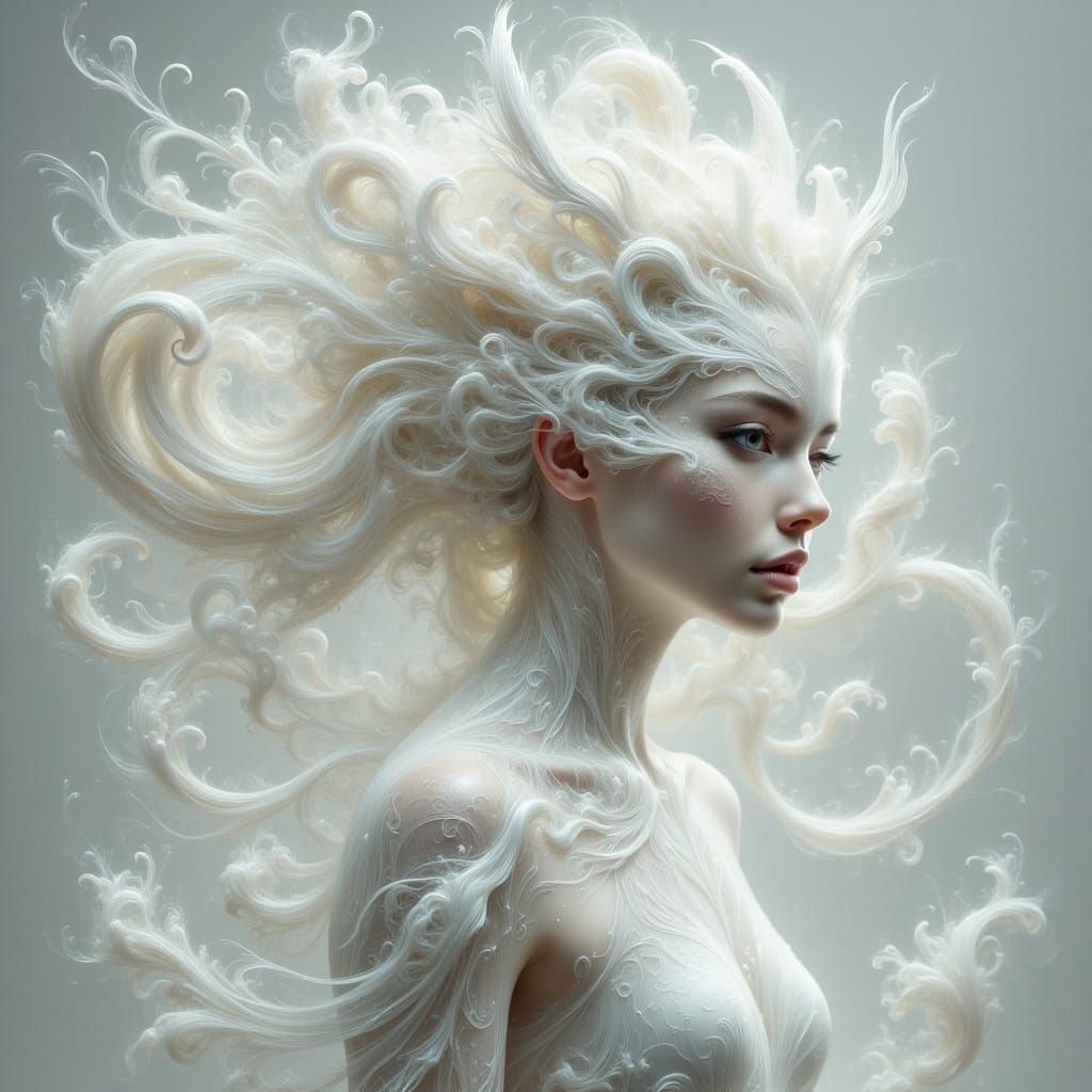 Dragon Hairstyle Fantasy Portrait as Digital Art