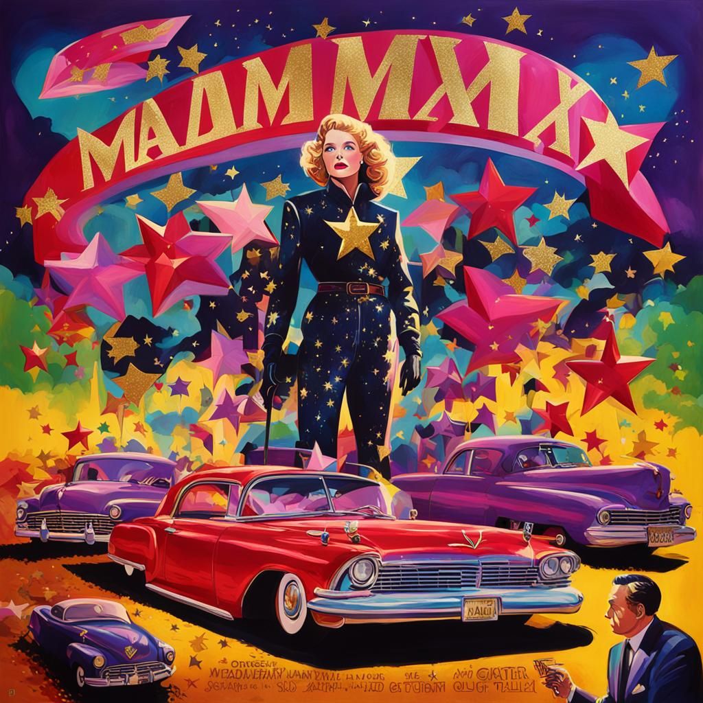 Modern Movie Poster with Glitter and Gold Star