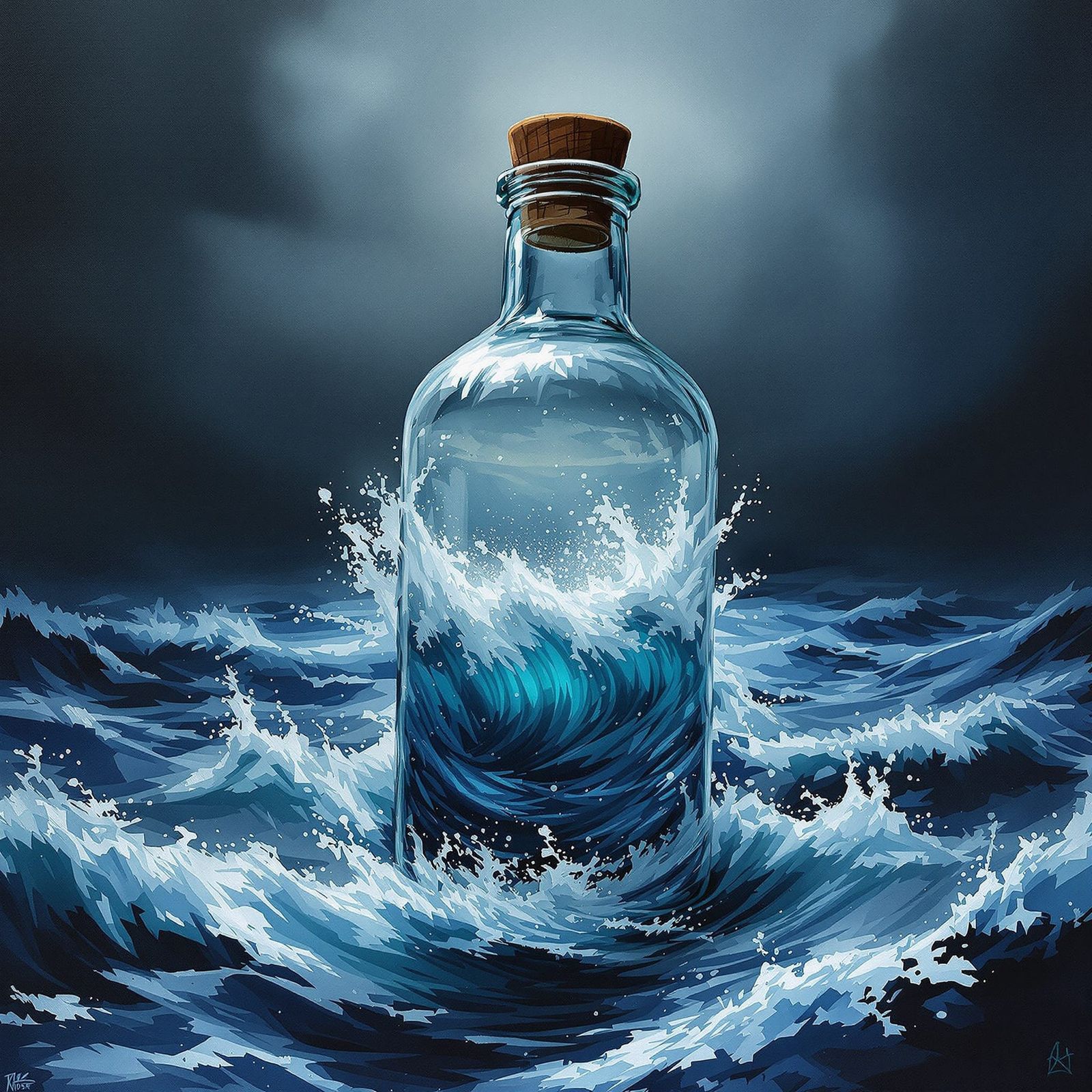 Stormy Sea In A Bottle: Miniature Waves Captured