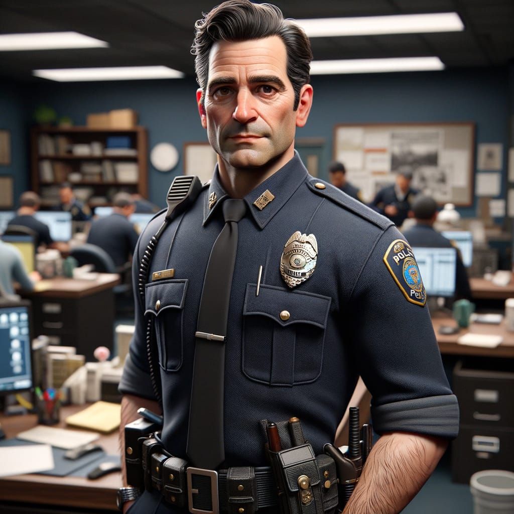 Experienced Law Enforcement Officer in Police Station