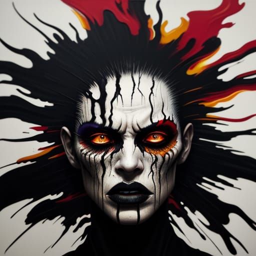 Vibrant Neo-Expressionist Portrait in Thick, Textured Paint