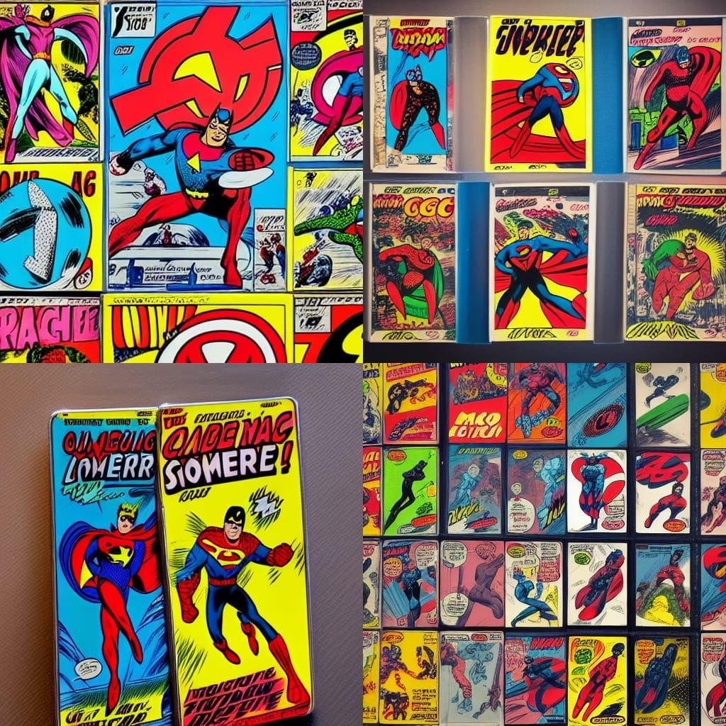 Silver Age Superhero Comic Book Covers in 8K