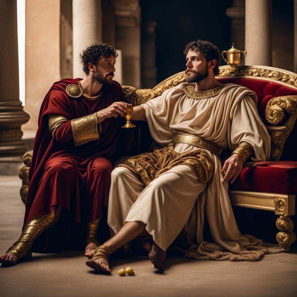 Roman Emperor with Grape Offering