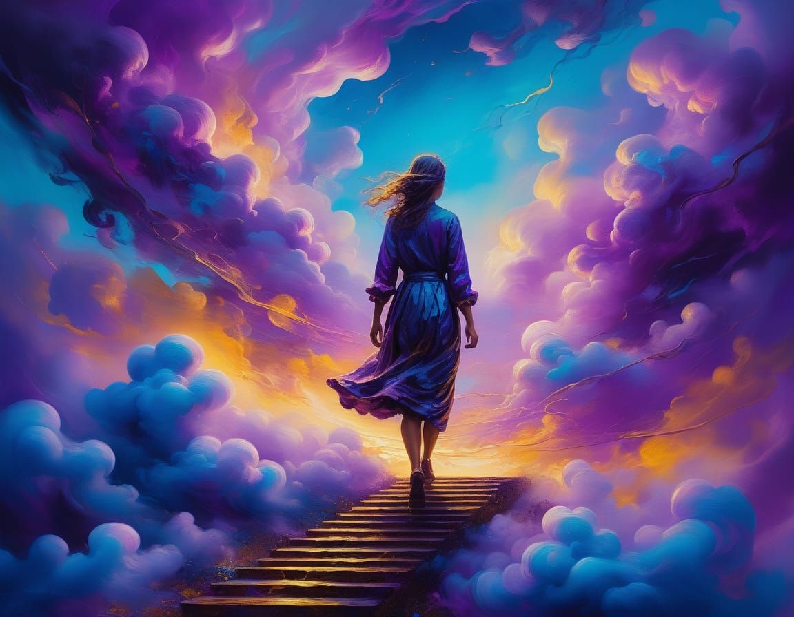 Surrealist Figure in Dreamlike Scenery