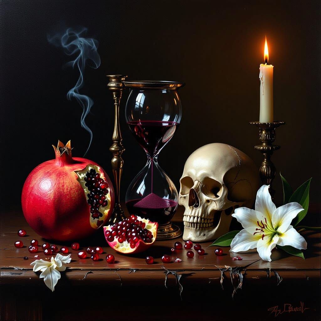 Vanitas Still Life: Decay and Time Symbolism in Chiaroscuro