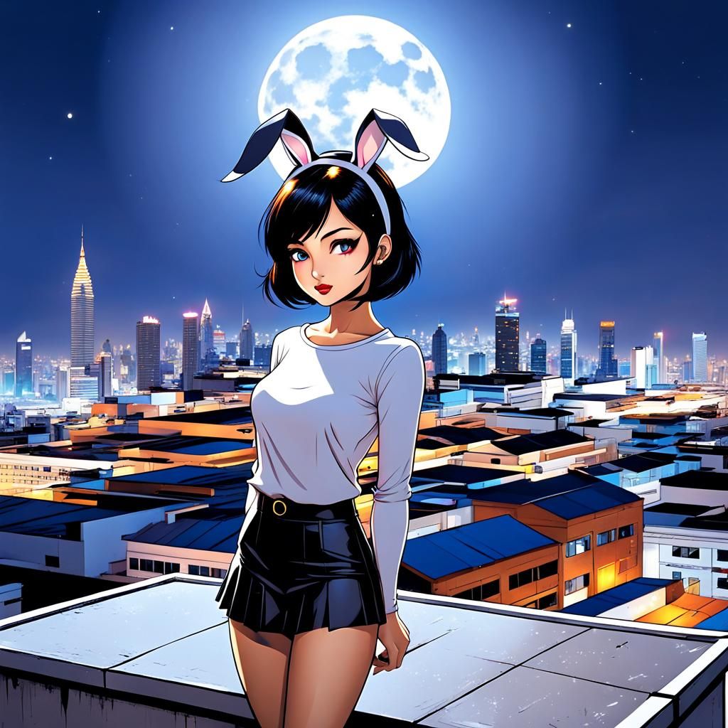 Bangkok Rooftop: Thai Girl in Comic Book Pop Art