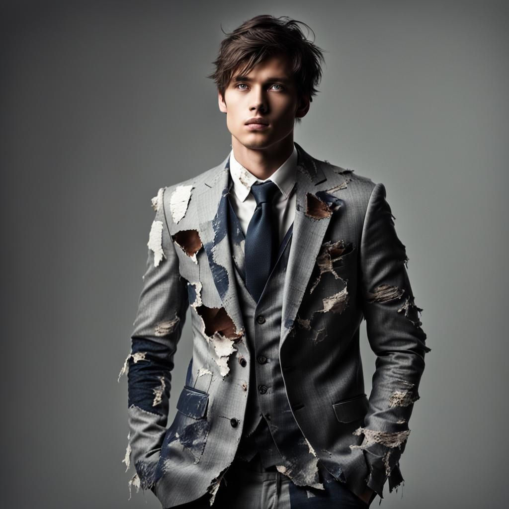 Young Man in Torn Suit