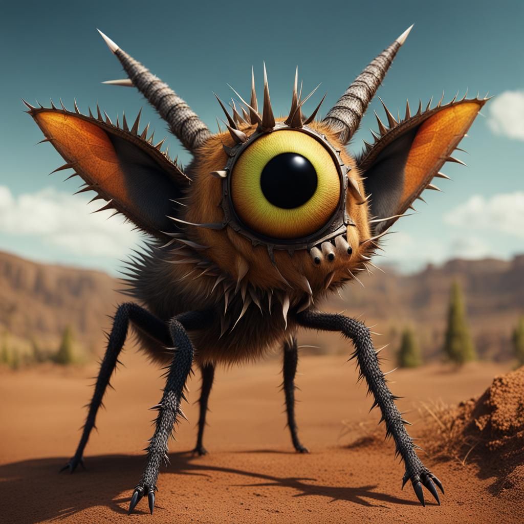 Whimsical Ridiculous Critter with Popping Eyes