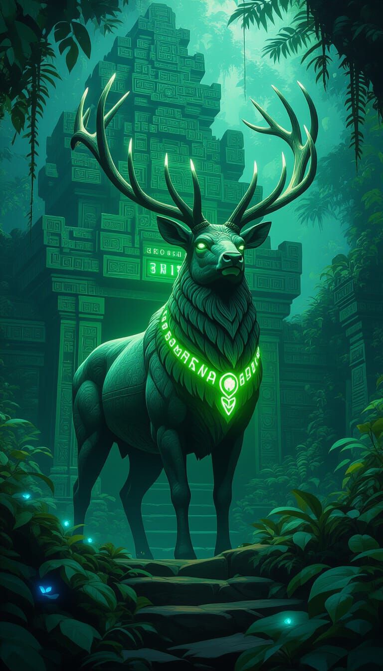 Stone Stag Guardian of Hidden Jungle Temple