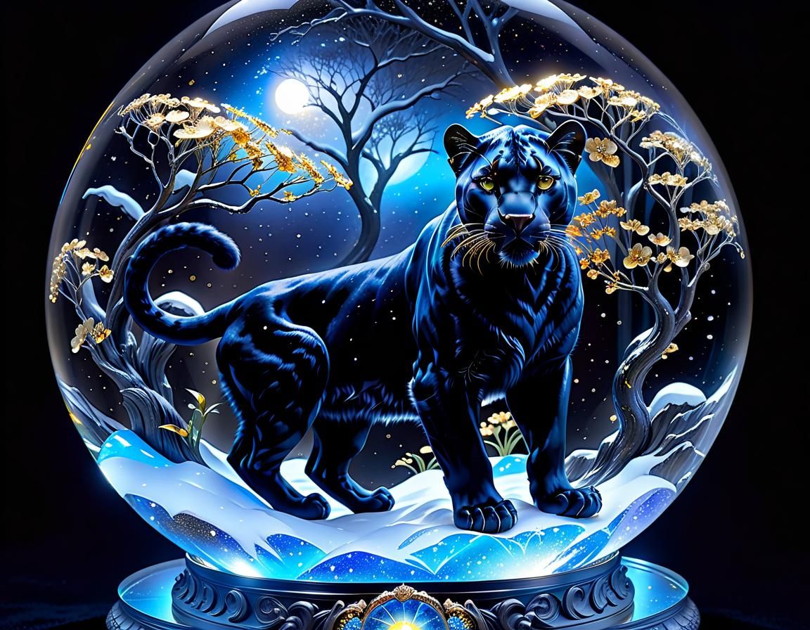 Panther Snow Globe