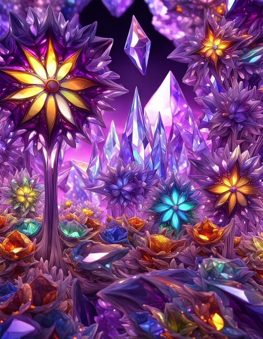 Carnival in Amethyst Crystal: Fantasy Landscape
