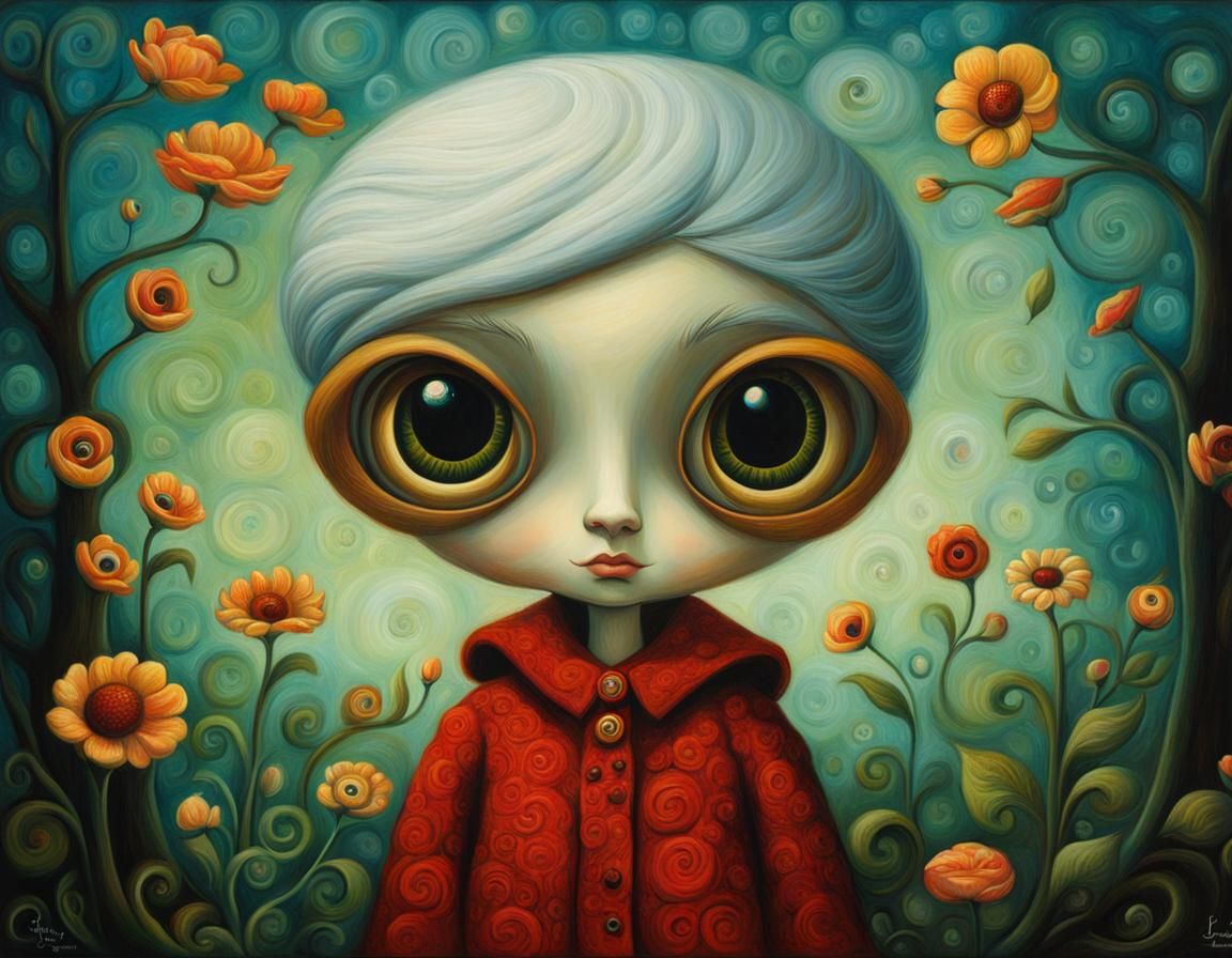 Grandmother's Visit: Whimsical Impasto Storybook Illustratio...