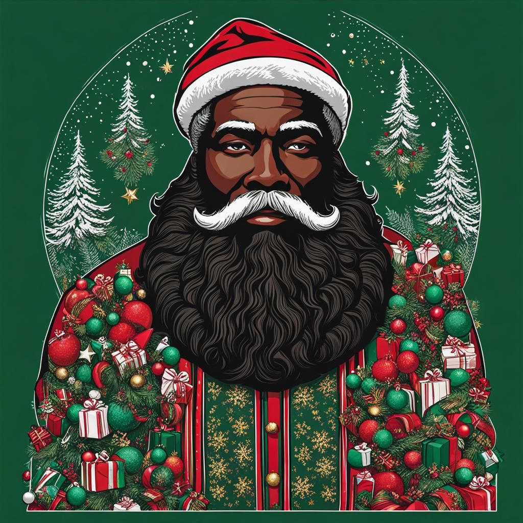 AI-Generated Image of Black Santa Claus